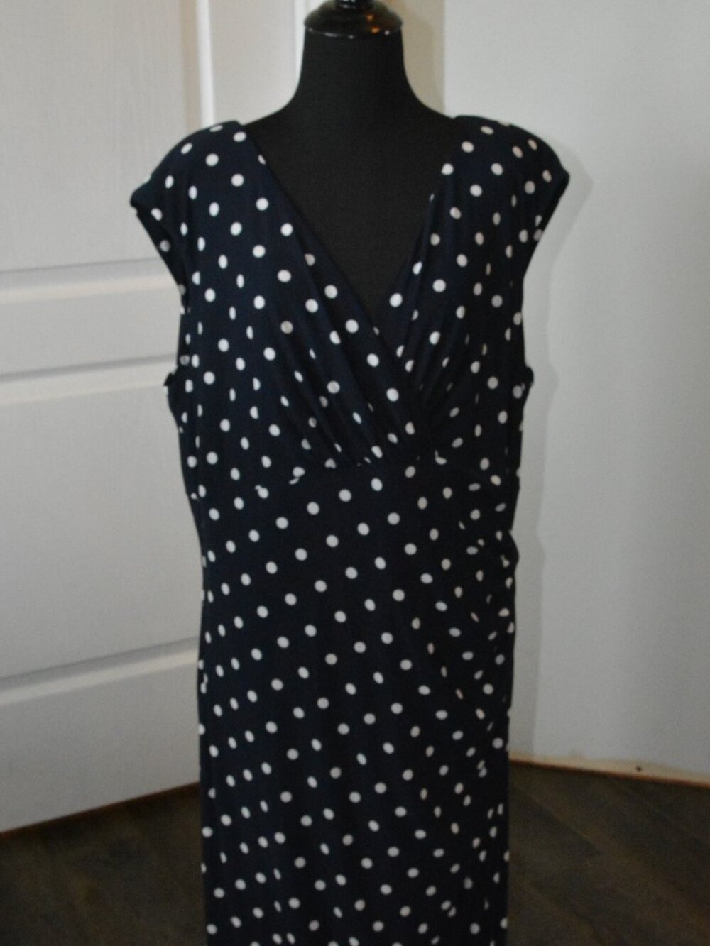 Lauren Ralph Lauren Navy and White polka dot dress size 18W